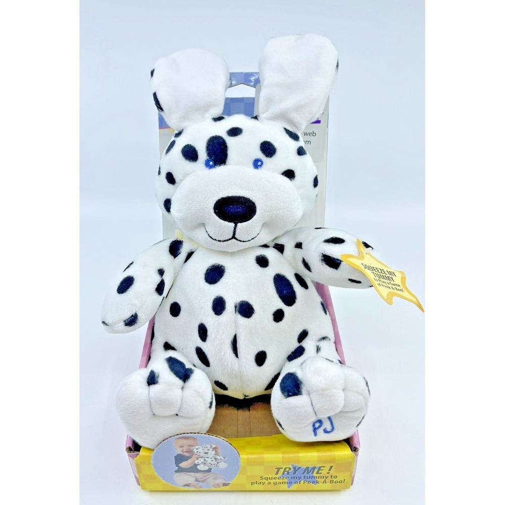 Kids 2 Peek-A-Boo PJ Puppy Dog Play To Learn Soft Toys Floppy Ears Dalmatian